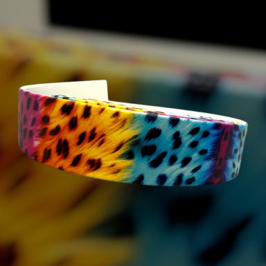 UV bedruckte BioThane | Aufdruck Rainbow Leo